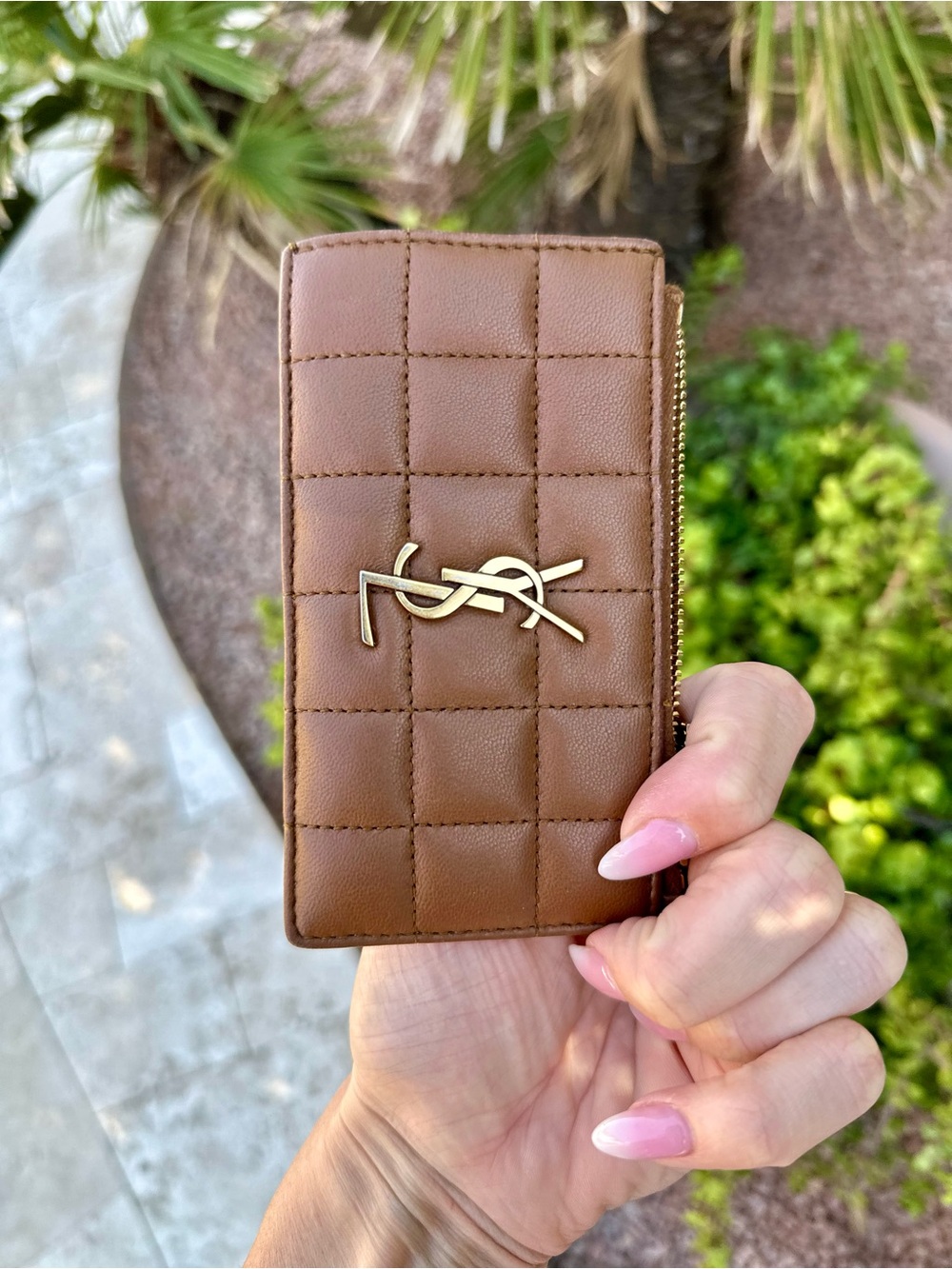 Brown Lambskin YSL card holder 100% authentic - Picture 5 of 7